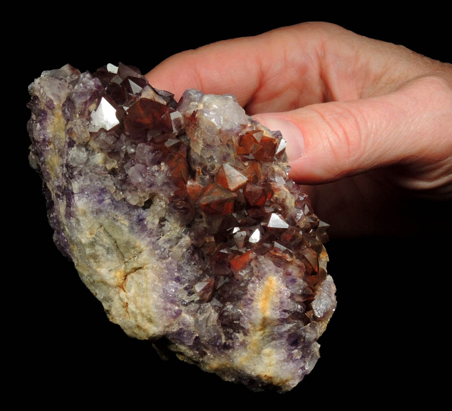 Quartz var. Amethyst Quartz with Hematite inclusions from Pearl Station, Thunder Bay District, Ontario, Canada