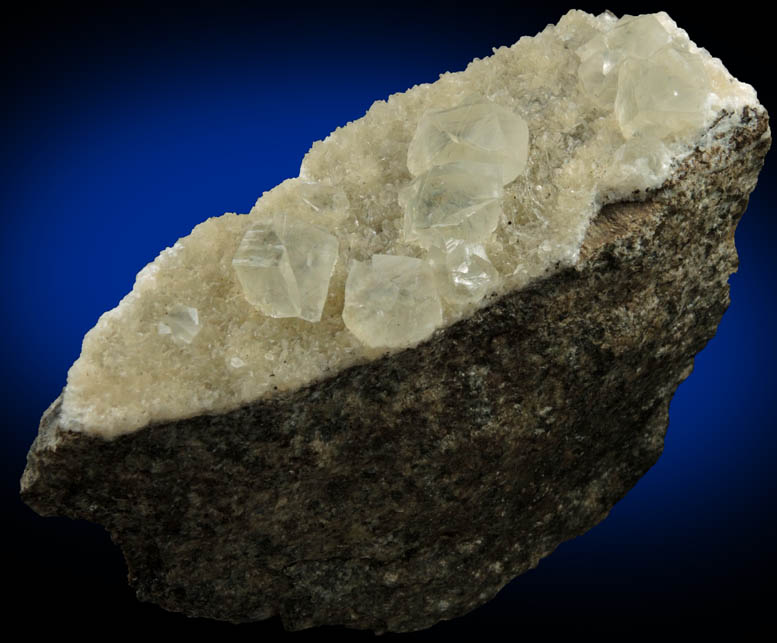 Calcite (twinned crystals) with Stilbite from Fanwood Quarry (Weldon Quarry), Watchung, Somerset County, New Jersey
