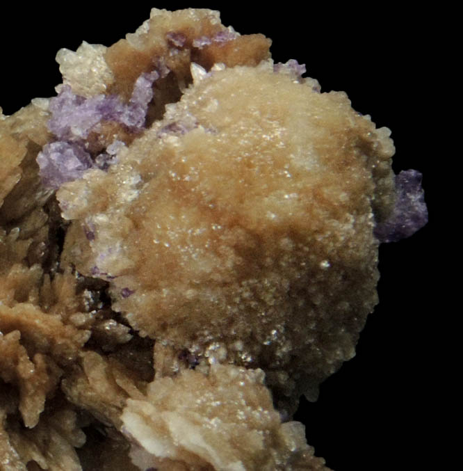 Calcite with etched Fluorite from Cave-in-Rock District, Hardin County, Illinois