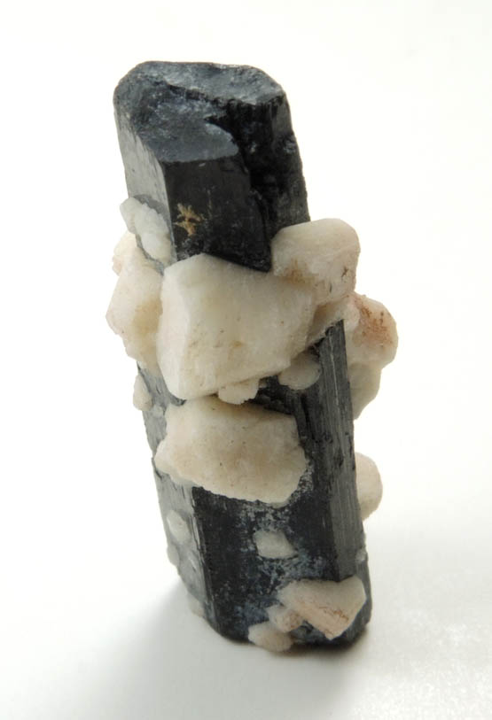 Arfvedsonite (rare twinned terminated Arfvedsonite crystal) with Microcline and Zircon from Hurricane Mountain, east of Intervale, Carroll County, New Hampshire