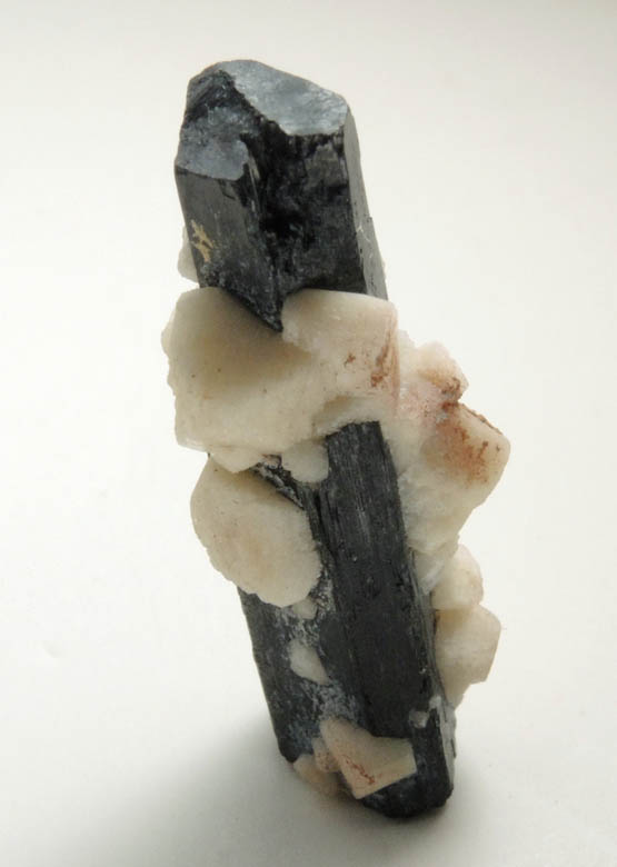 Arfvedsonite (rare twinned terminated Arfvedsonite crystal) with Microcline and Zircon from Hurricane Mountain, east of Intervale, Carroll County, New Hampshire