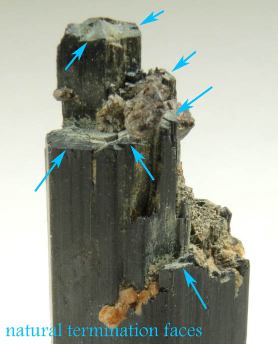 Arfvedsonite (rare terminated Arfvedsonite crystal) with Zircon from Hurricane Mountain, east of Intervale, Carroll County, New Hampshire
