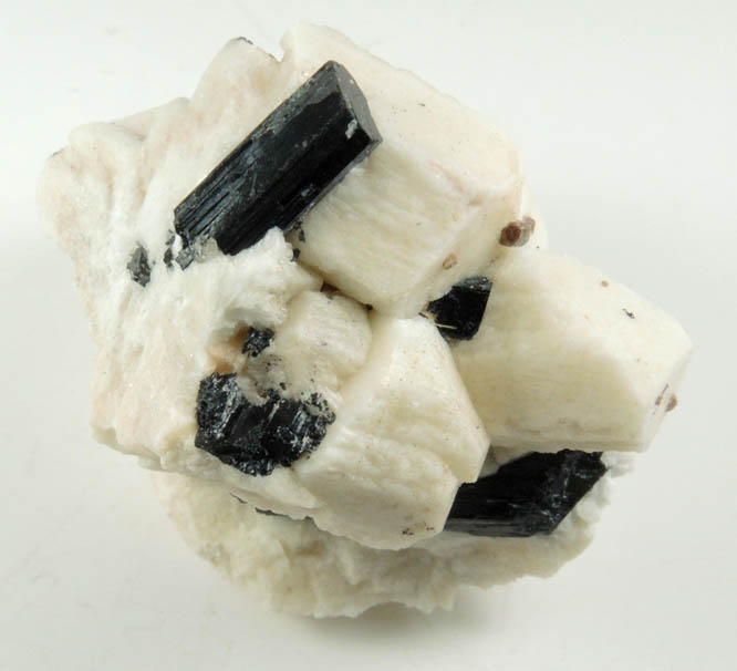 Arfvedsonite (rare terminated Arfvedsonite crystal) on Microcline with Zircon from Hurricane Mountain, east of Intervale, Carroll County, New Hampshire