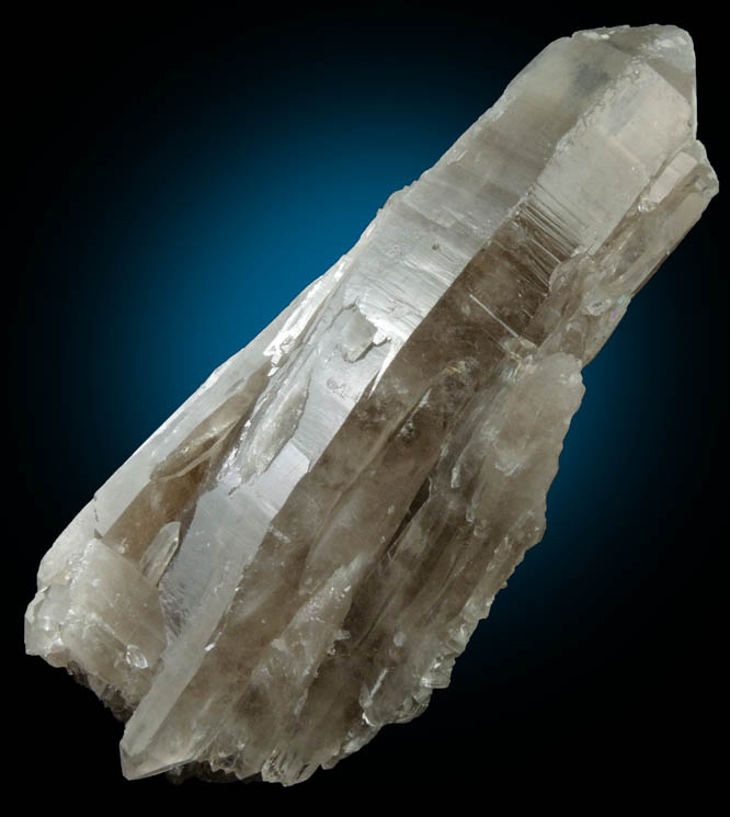 Quartz var. Smoky Quartz (curved crystal) from North Moat Mountain, Bartlett, Carroll County, New Hampshire