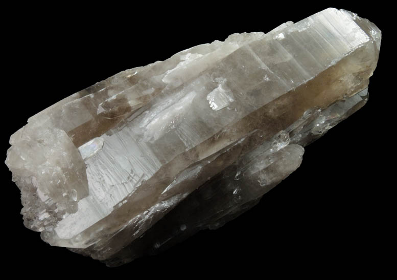 Quartz var. Smoky Quartz (curved crystal) from North Moat Mountain, Bartlett, Carroll County, New Hampshire