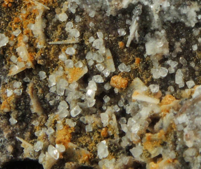 Descloizite, Calcite, Wulfenite, Quartz from Finch Mine, north of Hayden, Banner District, Gila County, Arizona