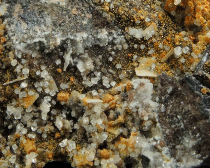 Descloizite, Calcite, Wulfenite, Quartz from Finch Mine, north of Hayden, Banner District, Gila County, Arizona