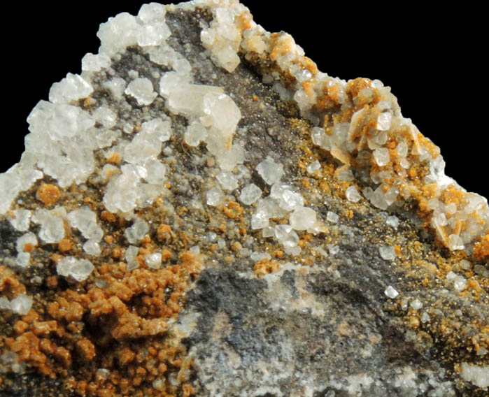 Descloizite, Calcite, Wulfenite, Quartz from Finch Mine, north of Hayden, Banner District, Gila County, Arizona