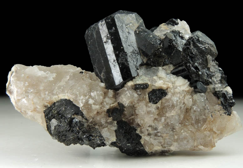 Schorl Tourmaline in Quartz from ledge above the Harvard Quarry, Noyes Mountain, Greenwood, Oxford County, Maine