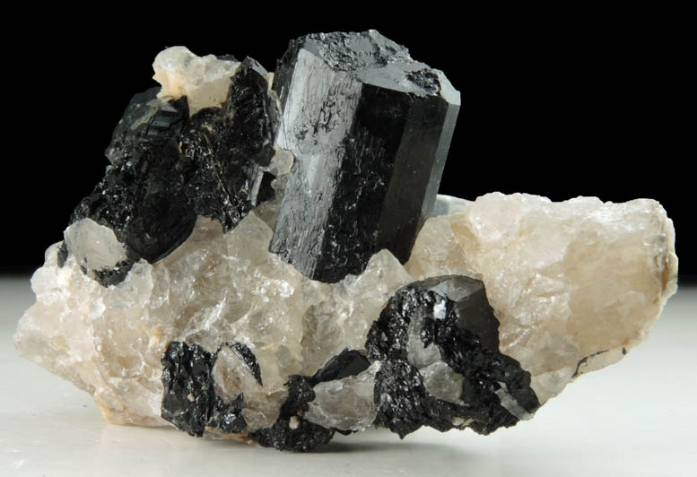 Schorl Tourmaline in Quartz from ledge above the Harvard Quarry, Noyes Mountain, Greenwood, Oxford County, Maine