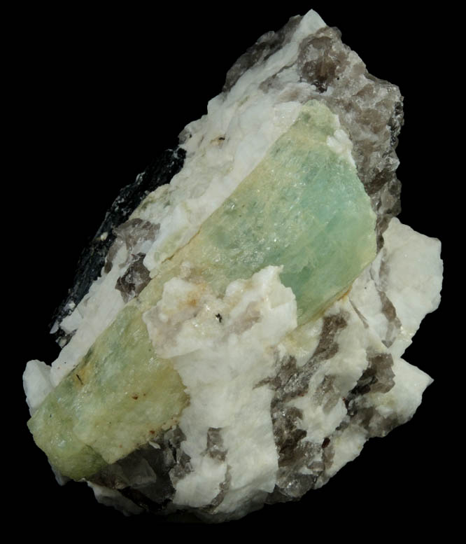 Beryl in Quartz-Albite from Pipeline excavation east side of Strickland Hill, Portland, Middlesex County, Connecticut