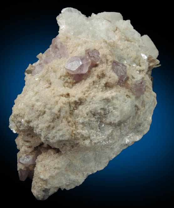 Quartz var. Rose Quartz Crystals on Albite from Rose Quartz Locality, Plumbago Mountain, Newry, Oxford County, Maine