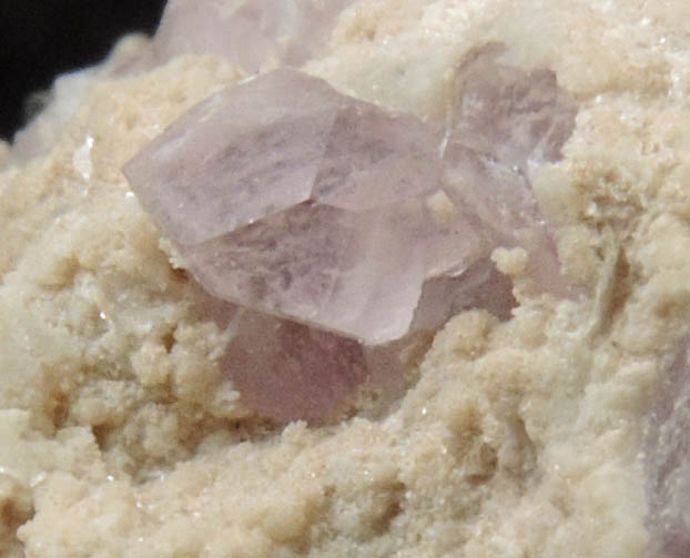 Quartz var. Rose Quartz Crystals on Albite from Rose Quartz Locality, Plumbago Mountain, Newry, Oxford County, Maine