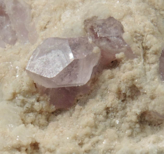 Quartz var. Rose Quartz Crystals on Albite from Rose Quartz Locality, Plumbago Mountain, Newry, Oxford County, Maine