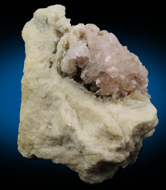 Quartz var. Rose Quartz Crystals from Rose Quartz Locality, Plumbago Mountain, Newry, Oxford County, Maine