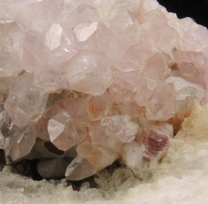 Quartz var. Rose Quartz Crystals from Rose Quartz Locality, Plumbago Mountain, Newry, Oxford County, Maine