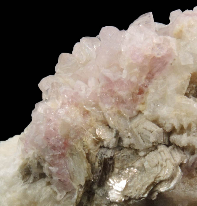 Quartz var. Rose Quartz Crystals from Rose Quartz Locality, Plumbago Mountain, Newry, Oxford County, Maine