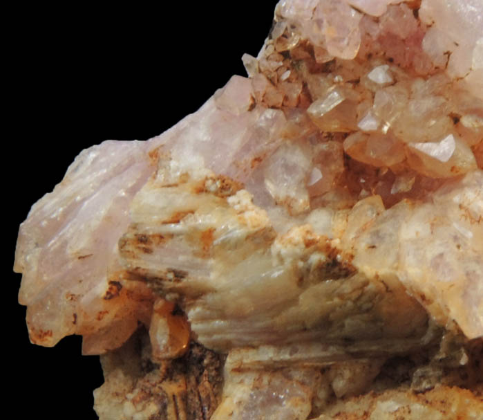 Quartz var. Rose Quartz Crystals from Rose Quartz Locality, Plumbago Mountain, Newry, Oxford County, Maine