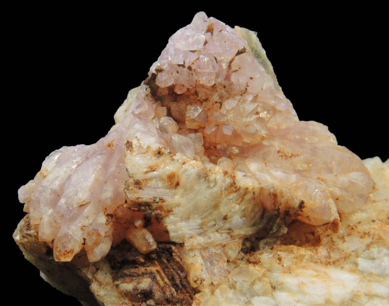 Quartz var. Rose Quartz Crystals from Rose Quartz Locality, Plumbago Mountain, Newry, Oxford County, Maine