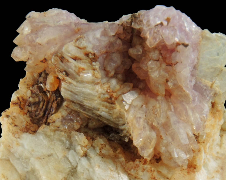 Quartz var. Rose Quartz Crystals from Rose Quartz Locality, Plumbago Mountain, Newry, Oxford County, Maine