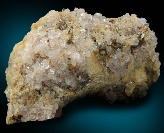 Quartz var. Rose Quartz Crystals with Cookeite on Albite from Rose Quartz Locality, Plumbago Mountain, Newry, Oxford County, Maine