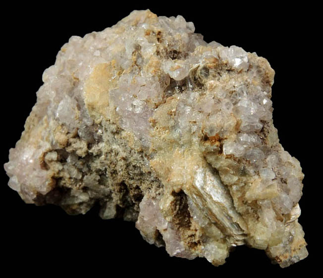 Quartz var. Rose Quartz Crystals with Cookeite on Albite from Rose Quartz Locality, Plumbago Mountain, Newry, Oxford County, Maine