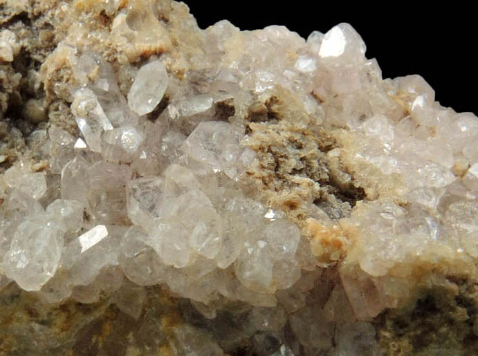 Quartz var. Rose Quartz Crystals with Cookeite on Albite from Rose Quartz Locality, Plumbago Mountain, Newry, Oxford County, Maine