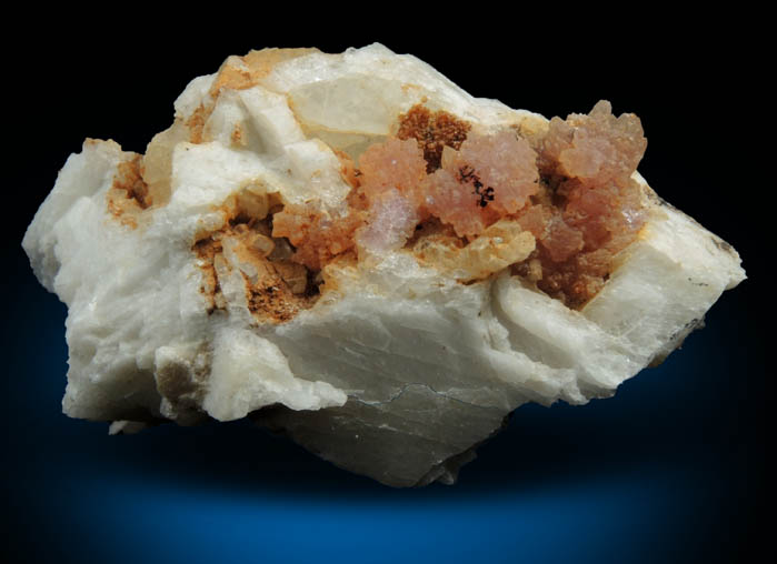 Quartz var. Rose Quartz Crystals and Albite from Rose Quartz Locality, Plumbago Mountain, Newry, Oxford County, Maine