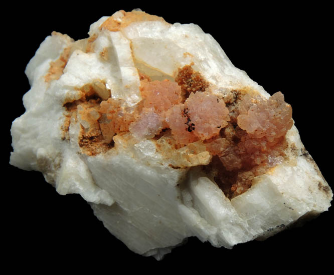 Quartz var. Rose Quartz Crystals and Albite from Rose Quartz Locality, Plumbago Mountain, Newry, Oxford County, Maine