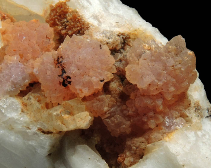 Quartz var. Rose Quartz Crystals and Albite from Rose Quartz Locality, Plumbago Mountain, Newry, Oxford County, Maine
