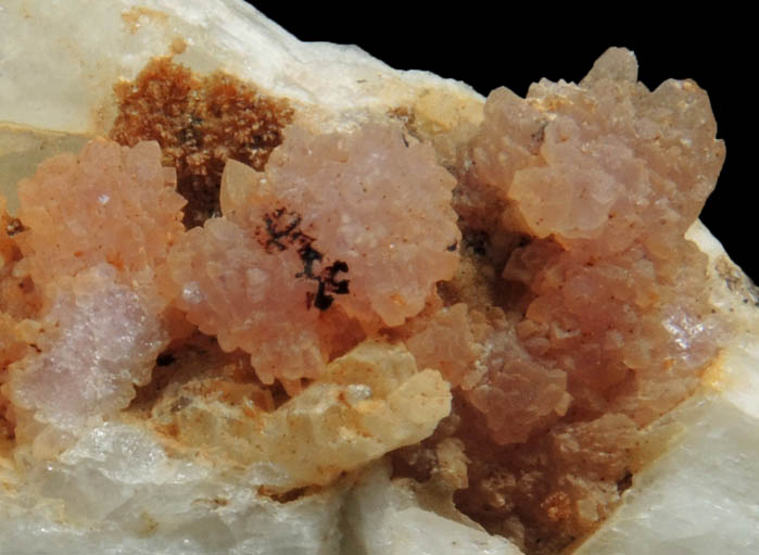 Quartz var. Rose Quartz Crystals and Albite from Rose Quartz Locality, Plumbago Mountain, Newry, Oxford County, Maine