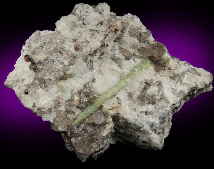 Beryl in Quartz-Albite from Pipeline excavation east side of Strickland Hill, Portland, Middlesex County, Connecticut