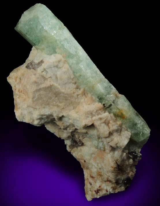 Beryl in Albite from north ridge of Long Hill, Haddam, Middlesex County, Connecticut