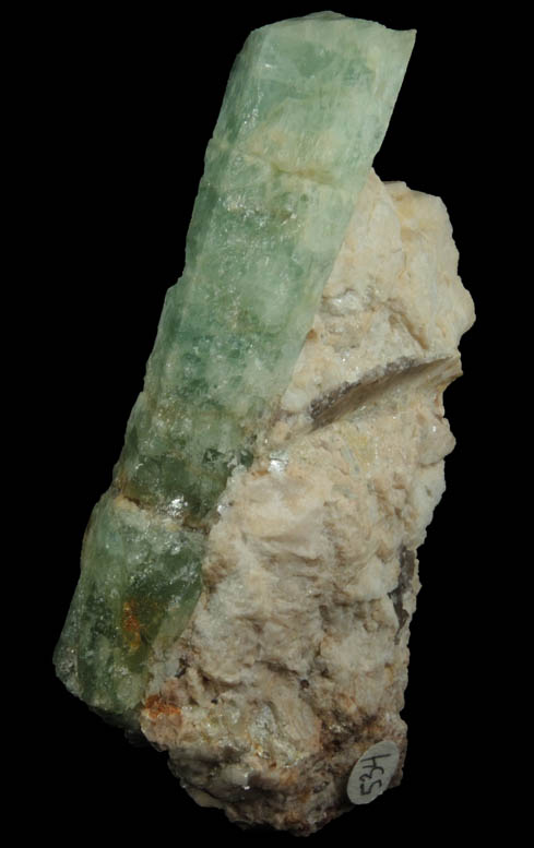Beryl in Albite from north ridge of Long Hill, Haddam, Middlesex County, Connecticut