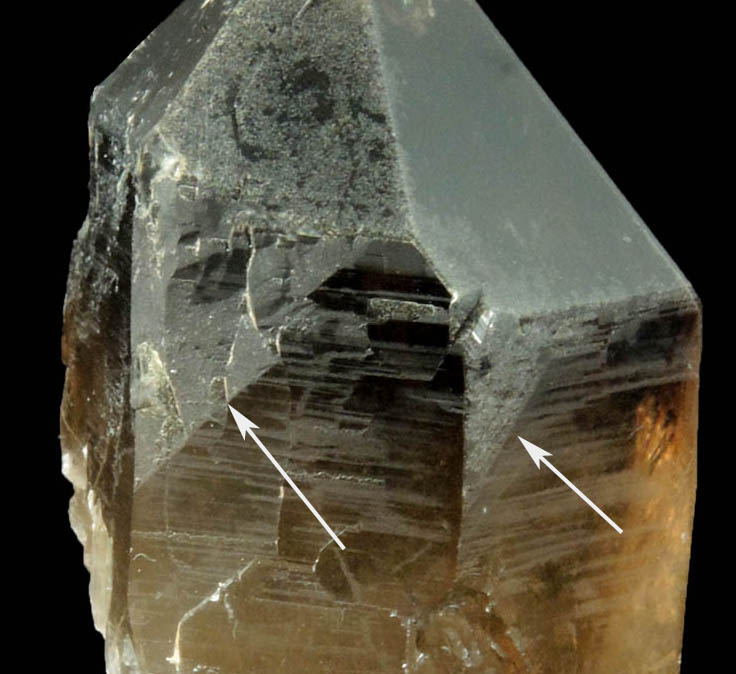 Quartz var. Smoky Quartz (Dauphin Law Twinned) from Moat Mountain, west of North Conway, Carroll County, New Hampshire