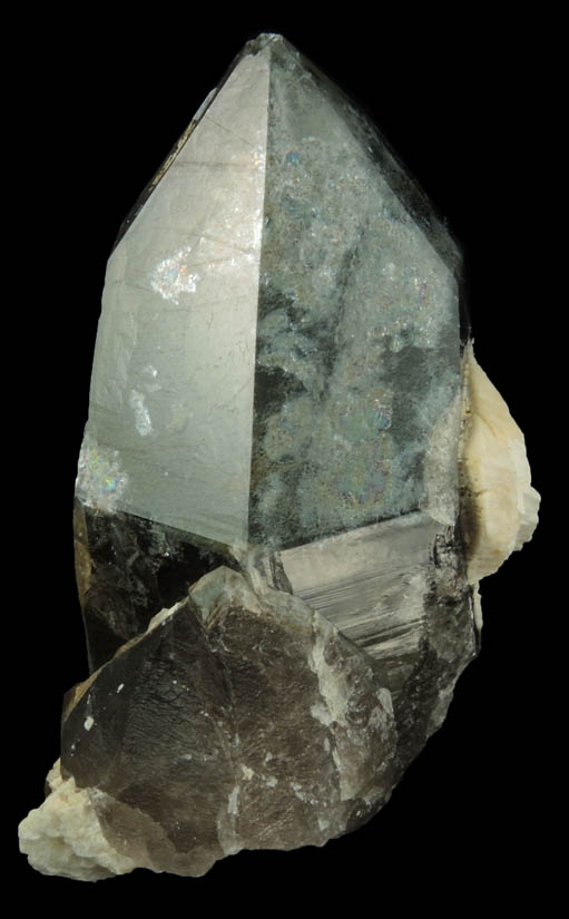 Quartz var. Smoky Quartz with unusual green inclusions from Hurricane Mountain, east of Intervale, Carroll County, New Hampshire
