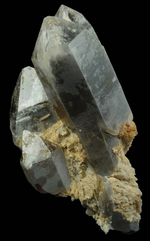 Quartz var. Smoky Quartz on Microcline from Hurricane Mountain, east of Intervale, Carroll County, New Hampshire