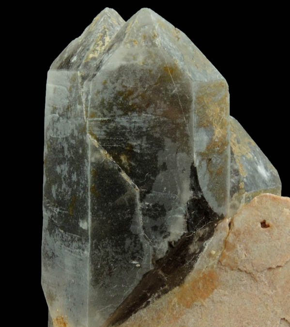 Quartz var. Smoky Quartz on Microcline from Hurricane Mountain, east of Intervale, Carroll County, New Hampshire