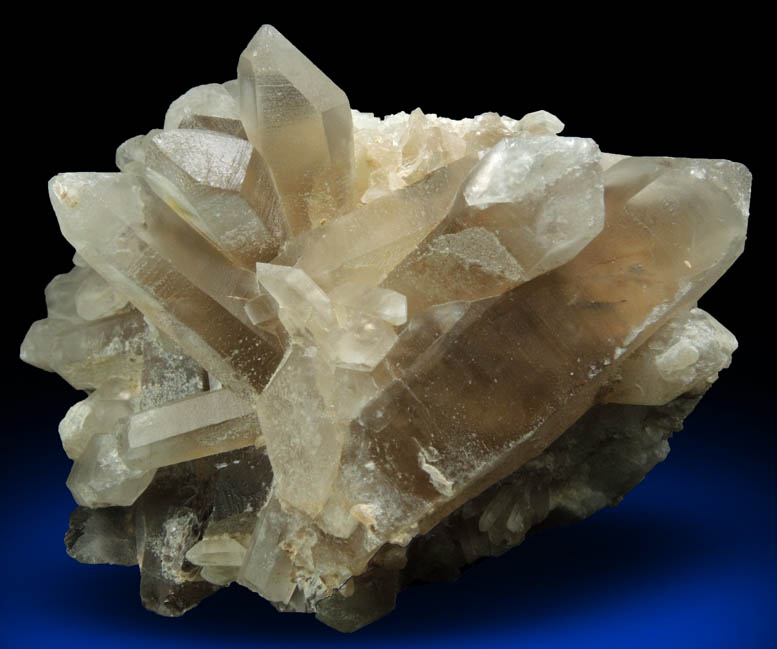 Quartz var. Smoky Quartz on Albite from Lord Hill Quarry, Stoneham, Oxford County, Maine