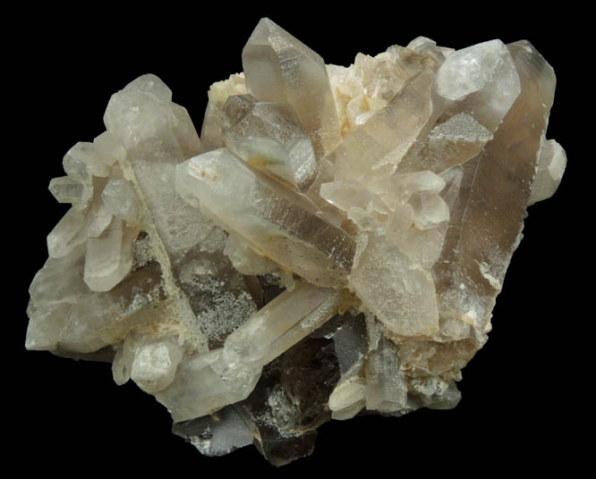 Quartz var. Smoky Quartz on Albite from Lord Hill Quarry, Stoneham, Oxford County, Maine