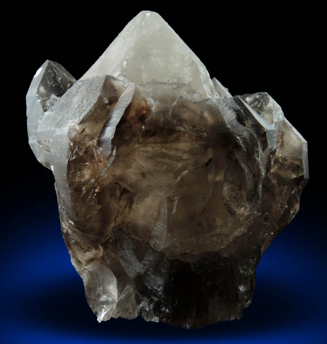 Quartz var. Smoky Quartz over Milky Quartz from Lord Hill Quarry, Stoneham, Oxford County, Maine