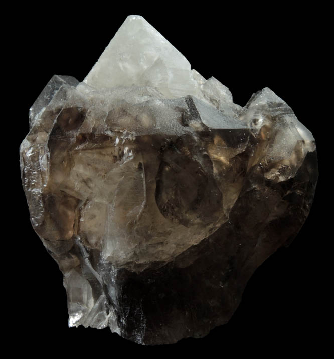 Quartz var. Smoky Quartz over Milky Quartz from Lord Hill Quarry, Stoneham, Oxford County, Maine