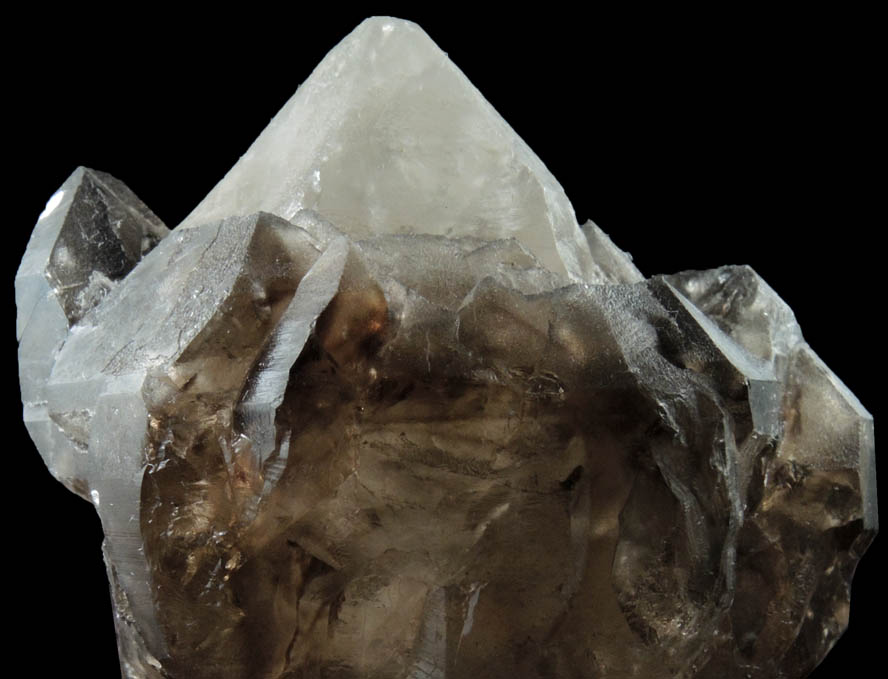 Quartz var. Smoky Quartz over Milky Quartz from Lord Hill Quarry, Stoneham, Oxford County, Maine