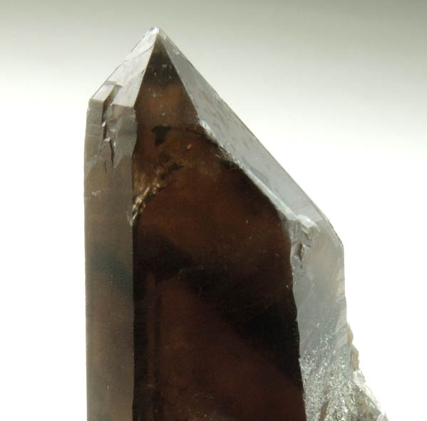 Quartz var. Smoky Quartz (Dauphin-law twin) with Muscovite from Moat Mountain, west of North Conway, Carroll County, New Hampshire