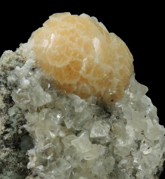 Stilbite-Stellerite with Calcite from Millington Quarry, Bernards Township, Somerset County, New Jersey