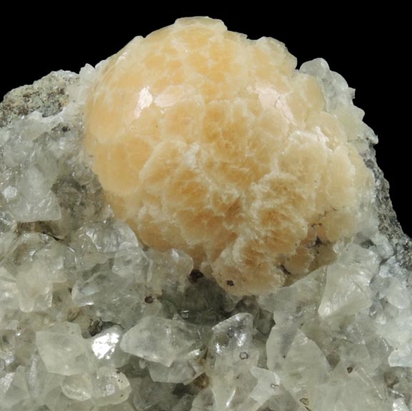 Stilbite-Stellerite with Calcite from Millington Quarry, Bernards Township, Somerset County, New Jersey