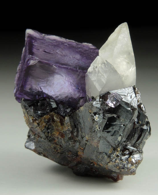 Fluorite and Calcite on Sphalerite from Elmwood Mine, Carthage, Smith County, Tennessee