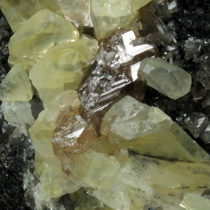 Anglesite and Cerussite on Galena from Touissit Mine, 21 km SSE of Oujda, Jerada Province, Oriental, Morocco
