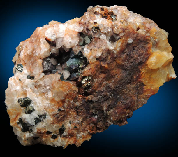 Quartz with Goethite-Hematite coating plus minor Chalcopyrite from Red Bridge Mine, Spring Glen, Ellenville District, Ulster County, New York