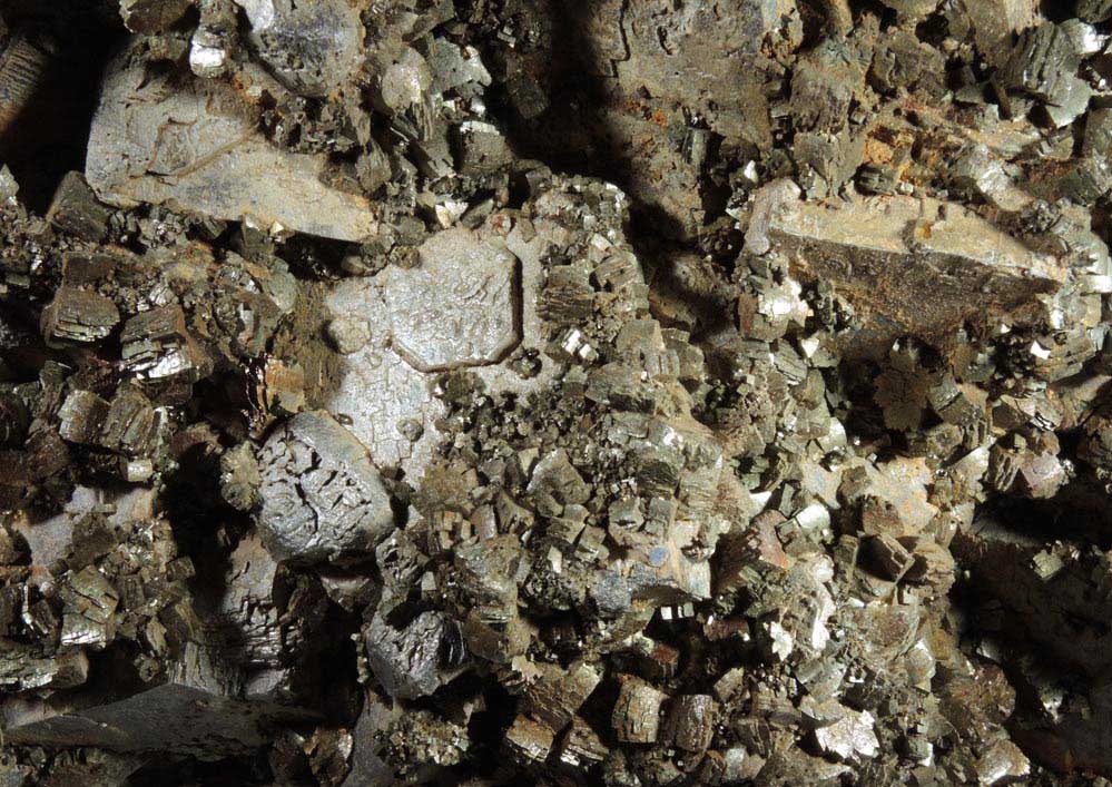 Marcasite on Galena from Tri-State Lead-Zinc Mining District, near Joplin, Jasper County, Missouri